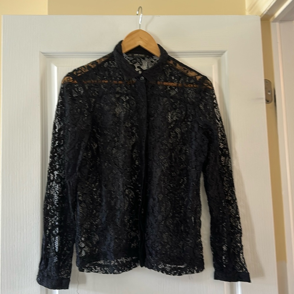 Black lace blouse